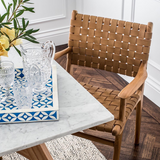 Bone Inlay Rectangular Tray : Starburst :  Blue