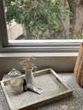 Bone Inlay Rectangular Tray : Starburst : Grey
