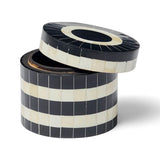 Bone Inlay Round Box : Black & White