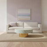 Bone Inlay Round Coffee Table : Tri-Square : Teal