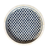 Bone Inlay Round Tray : Scallop : Encore Blue