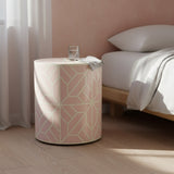 Bone Inlay Side Table : Abstract : Pink