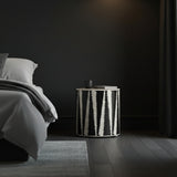 Bone Inlay Side Table : Sawtooth : Black