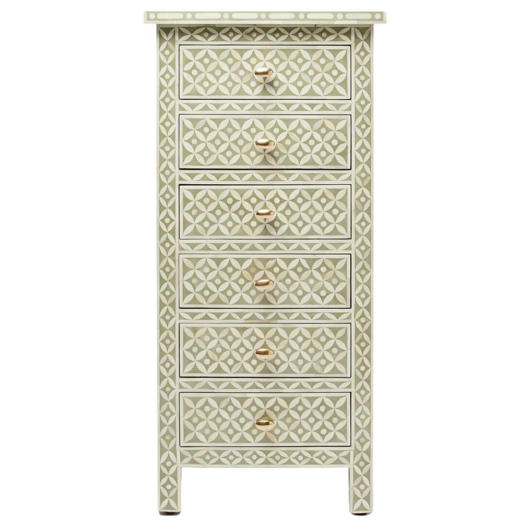 Bone Inlay Tallboy : Starburst : Grey Front View