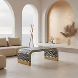 Bone Inlay Waterfall Coffee Table : Zelliges : Black