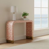 Bone Inlay Waterfall Console : Zelliges : Peach