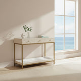 Bone & White Wash Interwoven Console