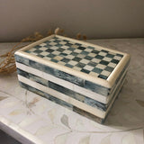 Bone Inlay Box : Checker Pattern