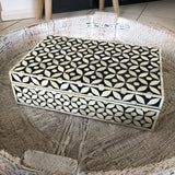Bone Inlay Large Box : Starburst : Black