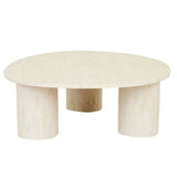Bone Inlay Pedestal Coffee Table : Brickwork : Natural
