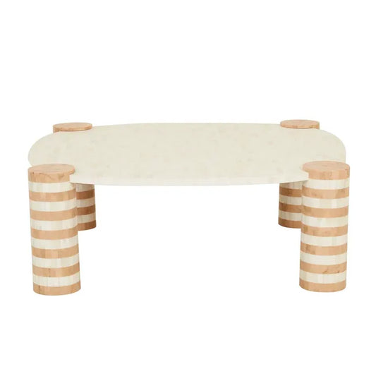 Bone Inlay Square Coffee Table : Brickwork : Natural