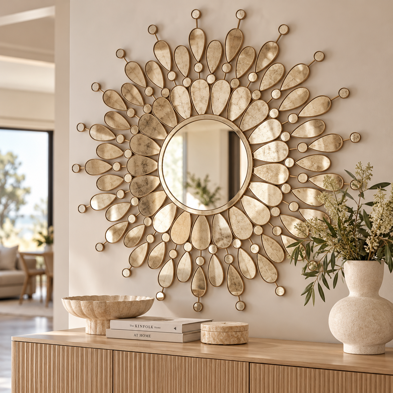 Champagne Peacock Mirror