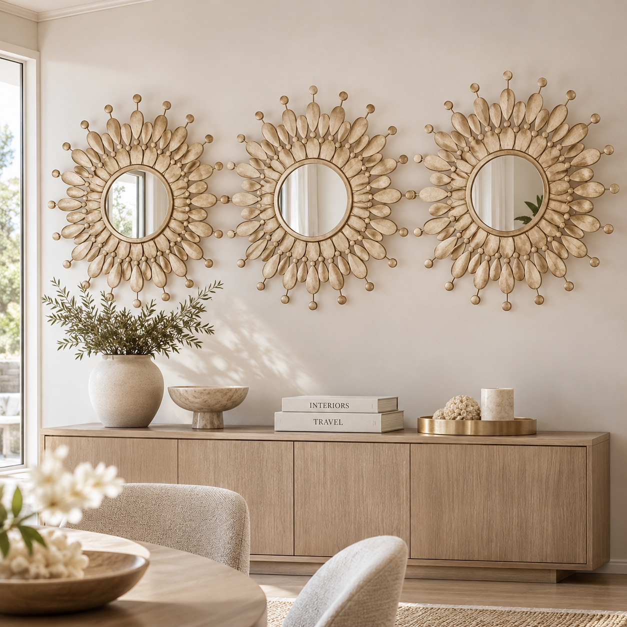Champagne Peacock Mirror
