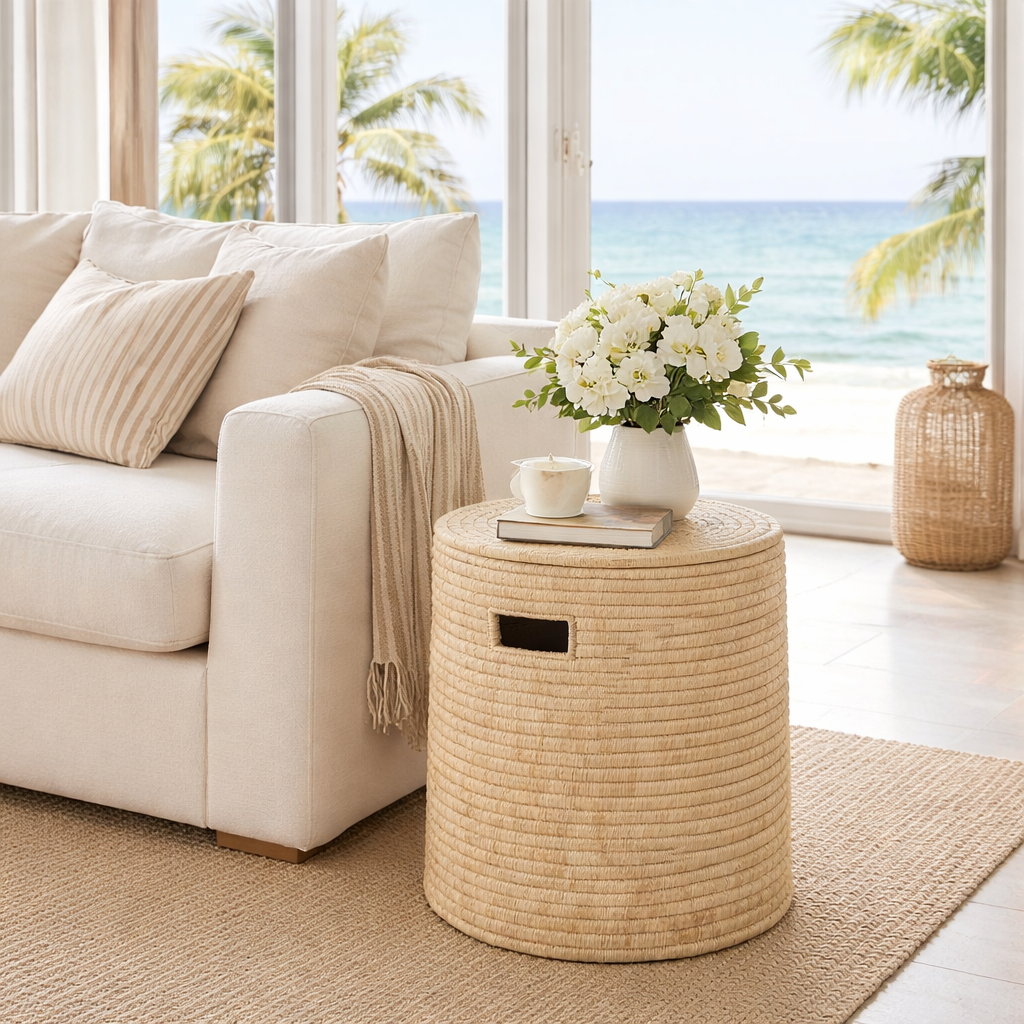 Artisan Ilala Palm Table/Basket