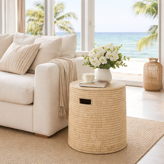 Artisan Ilala Palm Table/Basket