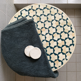 Bone Inlay Accent Table : Tri-Square : Teal