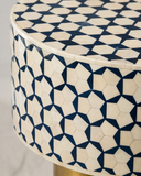 Bone Inlay Accent Table : Tri-Square : Teal