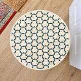 Bone Inlay Accent Table : Tri-Square : Teal