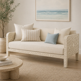 Bone Inlay Sofa : Floral : Natural
