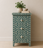 Bone Inlay 3 Drawer Chest : Damask : Teal
