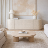 Arcadia 4 Door Media Console: Limestone