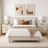 Bone Inlay Bedside Table : Abstract : White