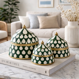 Bone & Brass Moghul Box : Varsha : Dark Green