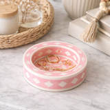 Bone Inlay Round Coaster/Trinket Tray : Starburst : Rose