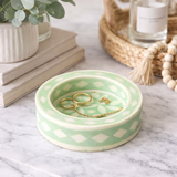 Bone Inlay Round Coaster/Trinket Tray : Starburst : Fern