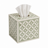 Bone Inlay Small Tissue Holder : Starburst : Sage