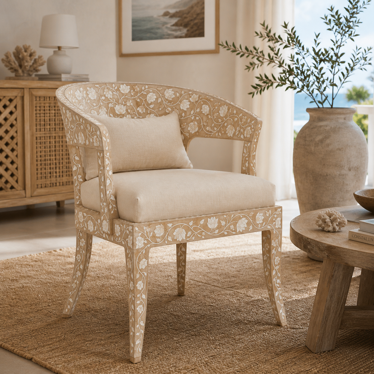 Bone Inlay Dining Chair : Camino : Natural