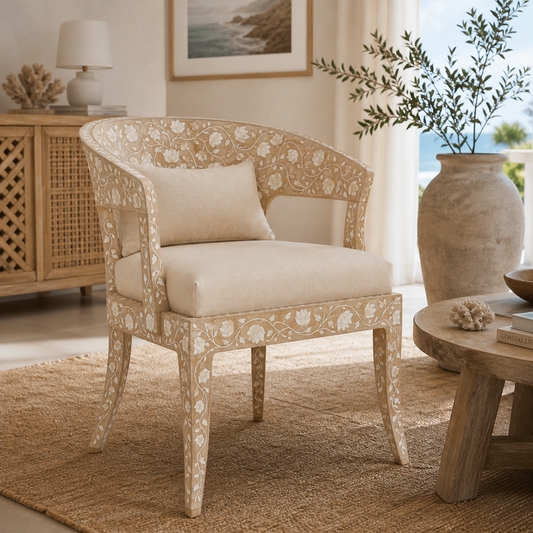 Bone Inlay Dining Chair : Camino : Natural