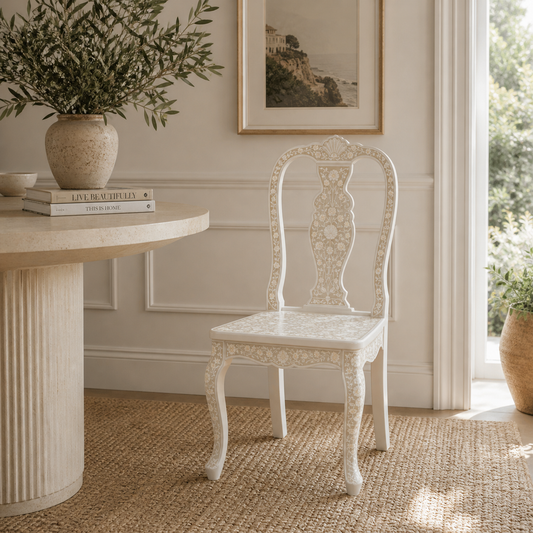 Bone Inlay Dining Chair : Camino : White