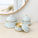 Bone & Brass Moghul Box : Varsha : Baby Blue