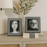 Bone Inlay Picture Frame : Stripe : Black & White