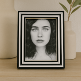 Bone Inlay Picture Frame : Stripe : Black & White