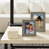 Bone Inlay Picture Frame : Stripe : Black & White