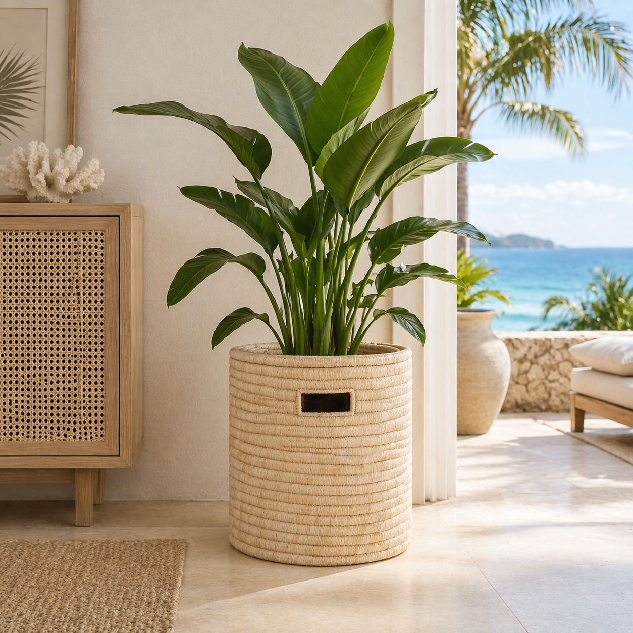 Artisan Ilala Palm Table/Basket