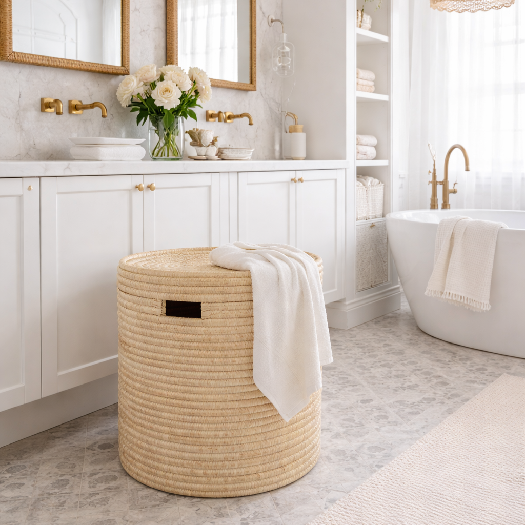Artisan Ilala Palm Table/Basket