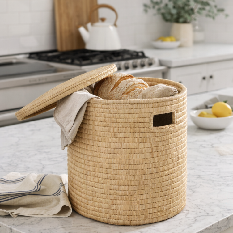 Artisan Ilala Palm Table/Basket