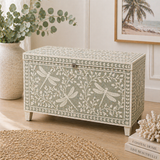 Bone Inlay Storage Chest / Blanket Box : Dragonfly