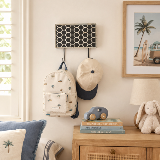 Bone Inlay Small Wall Hook : Abela : Black