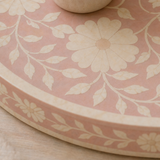 Bone Inlay Round Tray : Dahlia : Soft Pink