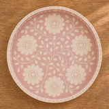 Bone Inlay Round Tray : Dahlia : Soft Pink