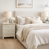 Bone Inlay Beside Table : Starburst : Grey