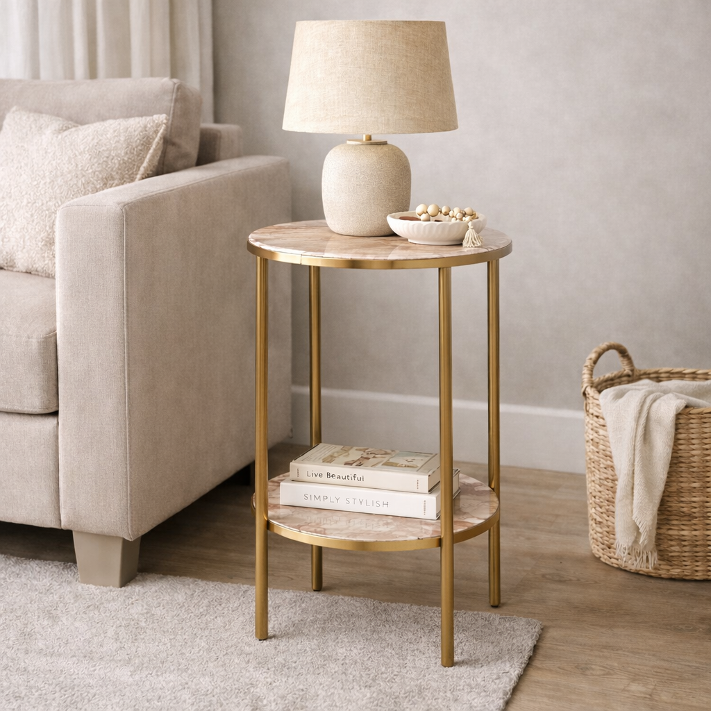 Marble Side Table : Rose