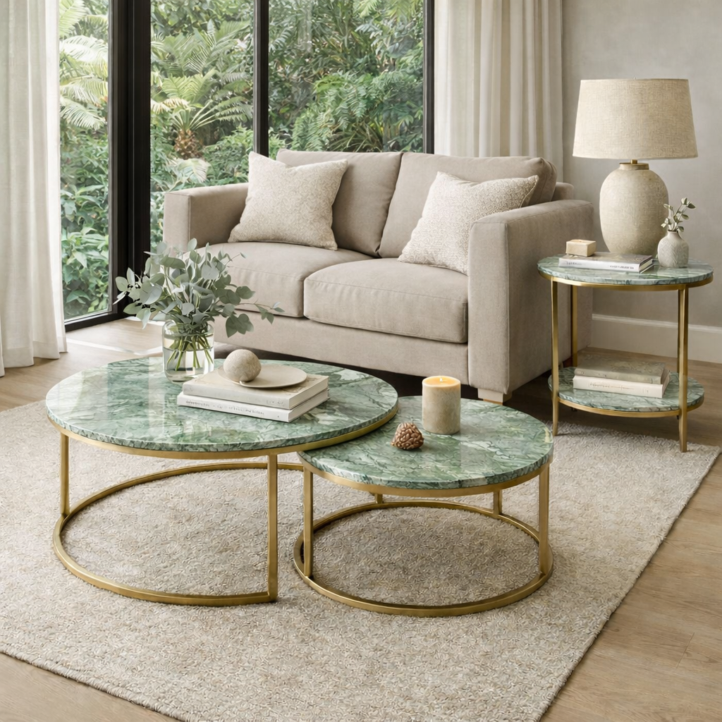 Marble Side Table : Green
