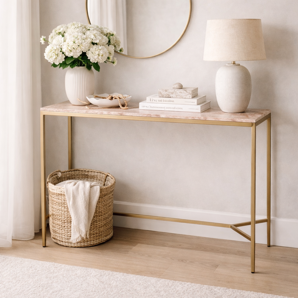 Marble Console Table : Rose