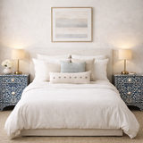 Bone Inlay Peacock Bedside Cabinet/Side Table