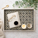 Bone Inlay Rectangular Tray : Tessellated Star : Black